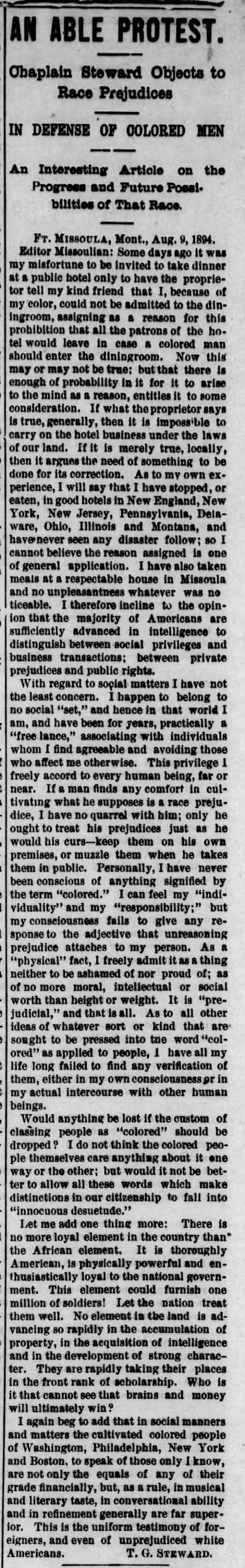 Clipping from The Weekly Missoulian